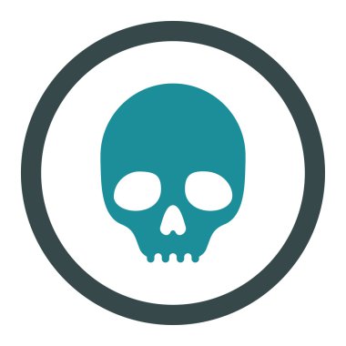 Kafatası yuvarlak vektör simgesi