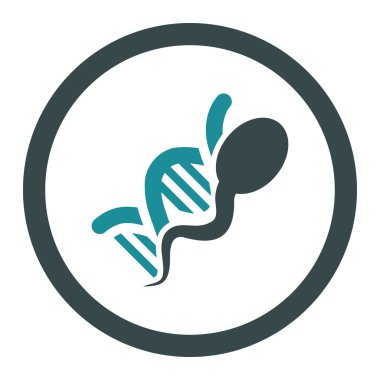 Sperm genom yuvarlak vektör simgesi