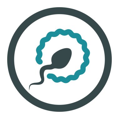 Sperm penetrasyon yuvarlak vektör simgesi
