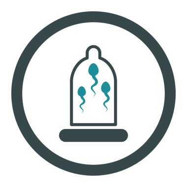 Sperm prezervatif yuvarlak vektör simgesi