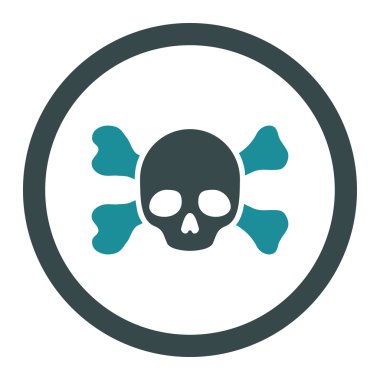 Skull And Bones yuvarlak vektör simgesi