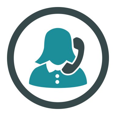 Resepsiyonist yuvarlak vektör simgesi