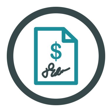 İmzalanmış fatura yuvarlak vektör simgesi