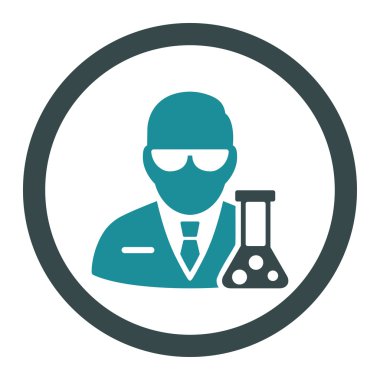 Bilim adamı yuvarlak vektör simgesi