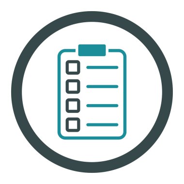 Test formu yuvarlak vektör simgesi