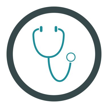 Stetoskop yuvarlak vektör simgesi