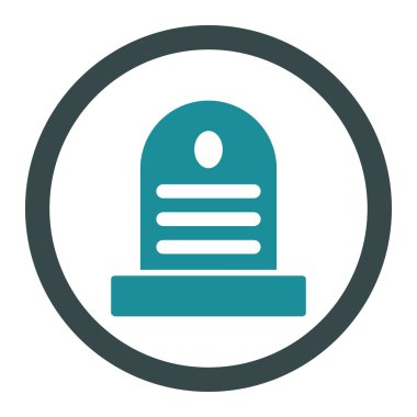 Mezar taşı yuvarlak vektör simgesi