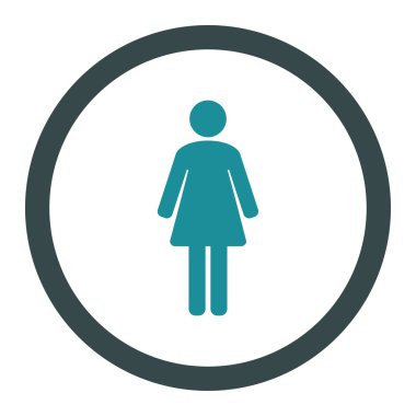 Kadın yuvarlak vektör simgesi
