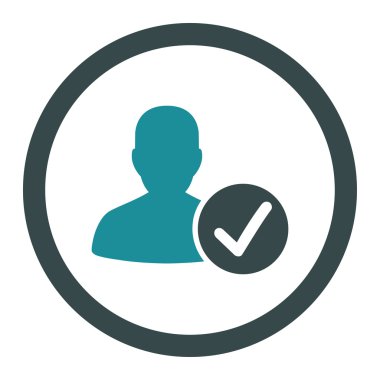 Geçerli hasta yuvarlak vektör simgesi