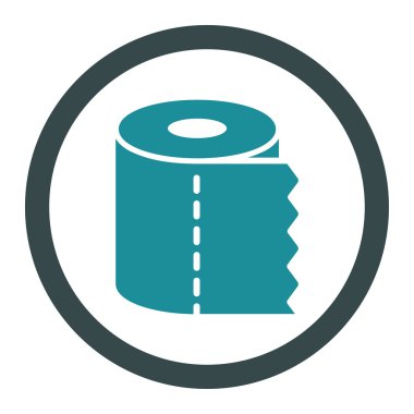 Tuvalet kağıdı rulo yuvarlak vektör simgesi