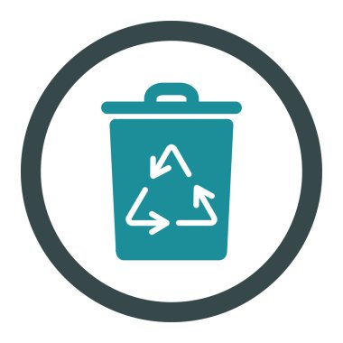 Çöp tenekesi yuvarlak vektör simgesine