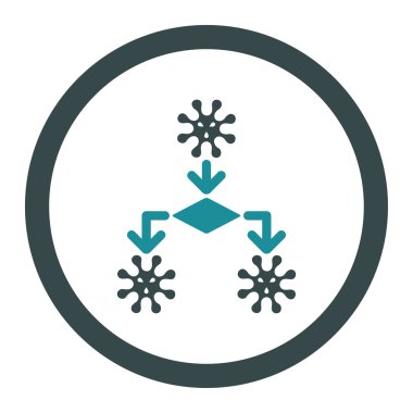 Virüs üreme yuvarlak vektör simgesi