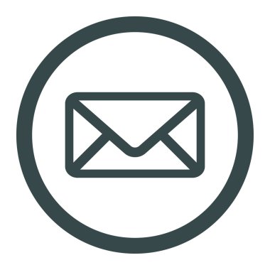 Zarf yuvarlak vektör simgesi