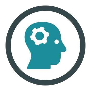 Düşünme yuvarlak vektör simgesi