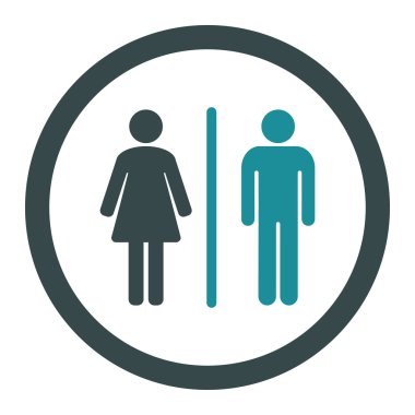 WC yuvarlak vektör simgesi