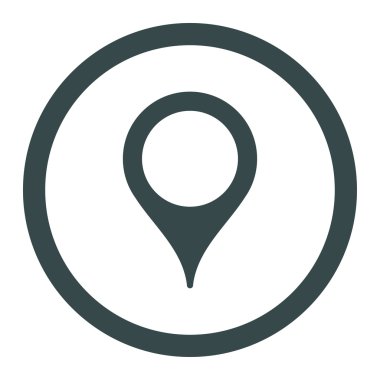 Harita işaretleyici yuvarlak vektör simgesi