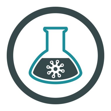 Virüs analiz yuvarlak vektör simgesi