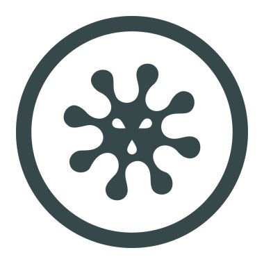 Virüs yuvarlak vektör simgesi