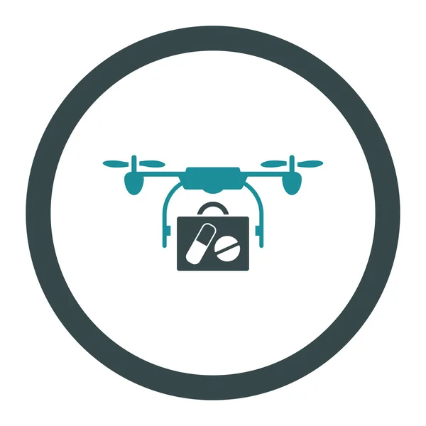 Medical Drone Shipment Rounded Vector Icon
