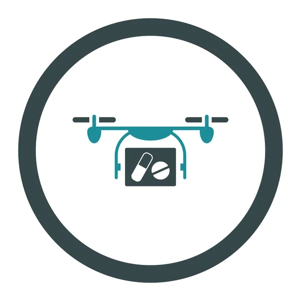Orvosi Quadcopter lekerekített Vector Icon — Stock Vector