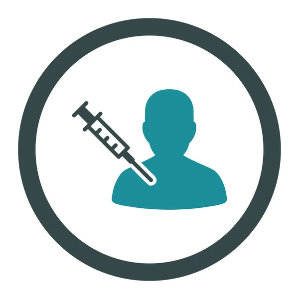 Pacjenta szczepienia wektor zaokrąglona ikona — Wektor stockowy