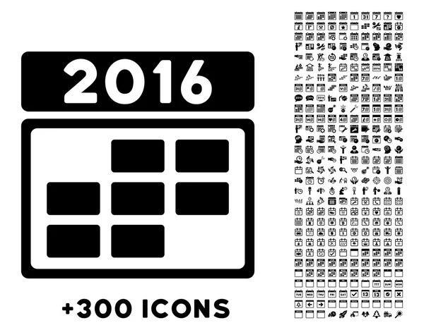 2016 Organizador Icono de rejilla — Vector de stock