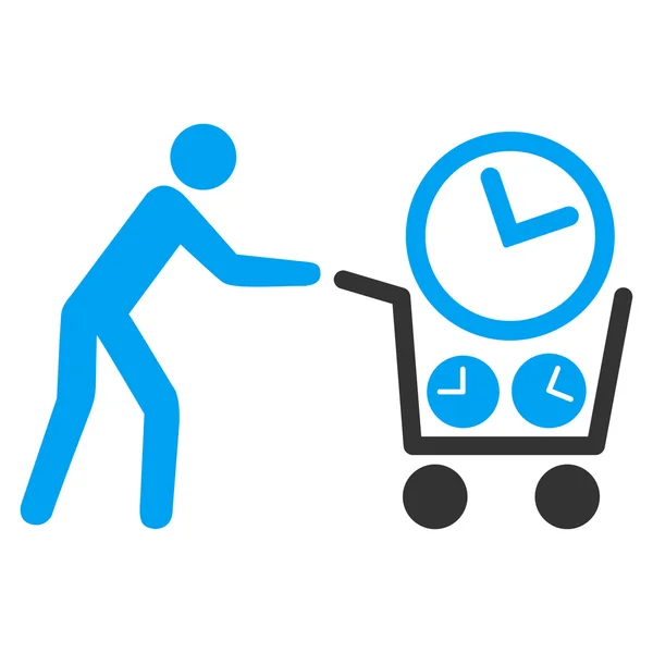 Horloge Shopping Icône — Image vectorielle