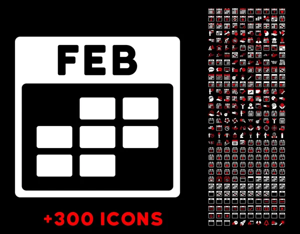 Februari platte pictogram — Stockvector