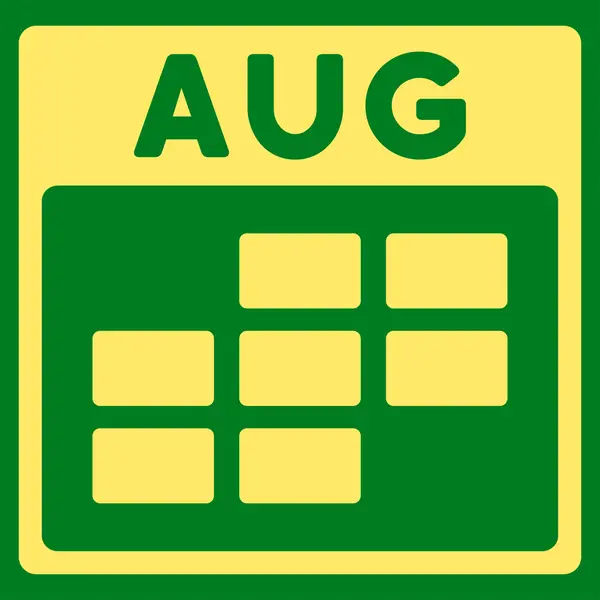 August-Flach-Ikone — Stockvektor