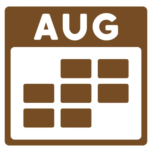 Ícone plano de agosto — Vetor de Stock