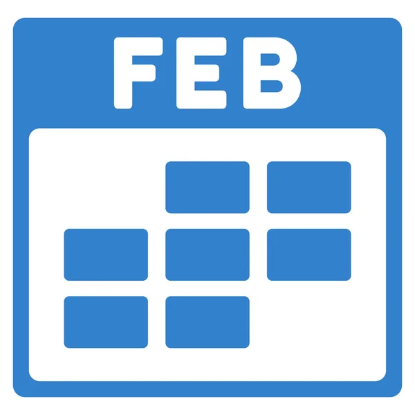 Icône plat de février — Image vectorielle