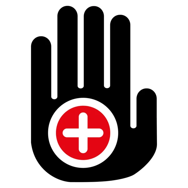 Ikona ruky lékařský značka — Stockový vektor