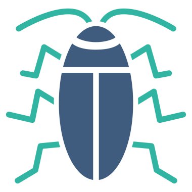 Hamam böceği düz simgesi