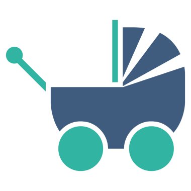 Çocuk arabası düz simgesi