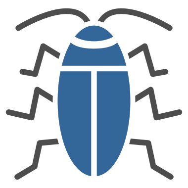 Hamam böceği düz simgesi