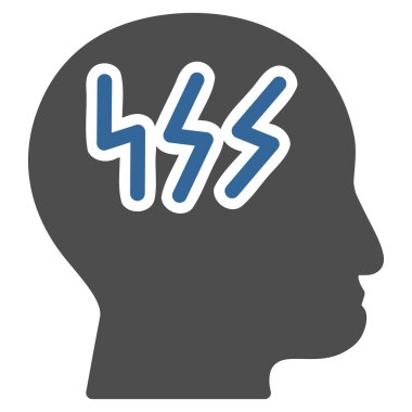 Baş ağrısı düz simgesi