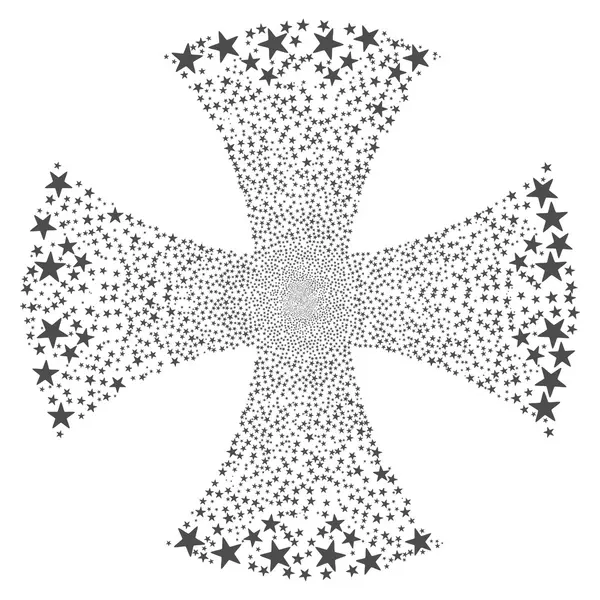 Croce maltiana stella scintillante — Vettoriale Stock