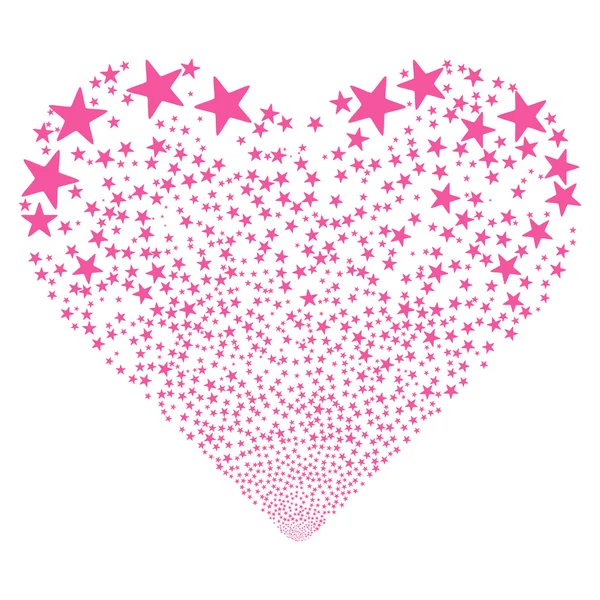 Star Fireworks Heart — Stock Vector