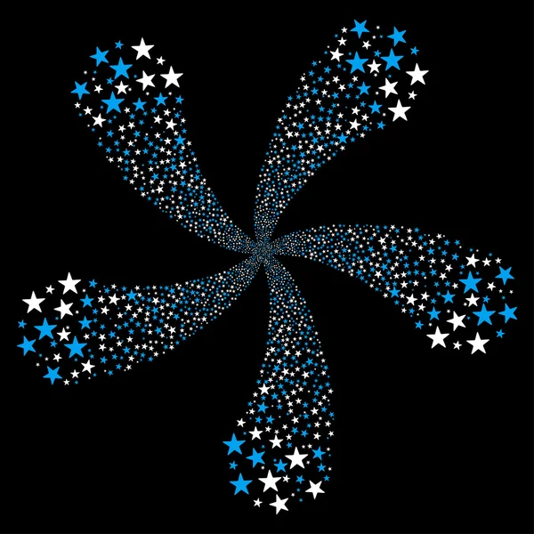 Estrella fuegos artificiales flor con cinco pétalos — Foto de Stock