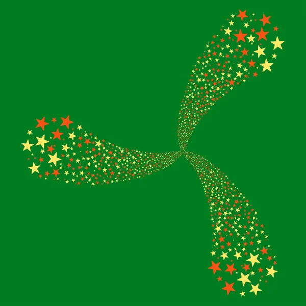 Salute tourbillon étoile avec trois pétales — Image vectorielle