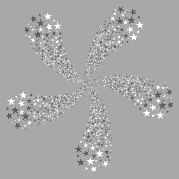 Flor de saudação estrela com cinco pétalas — Vetor de Stock