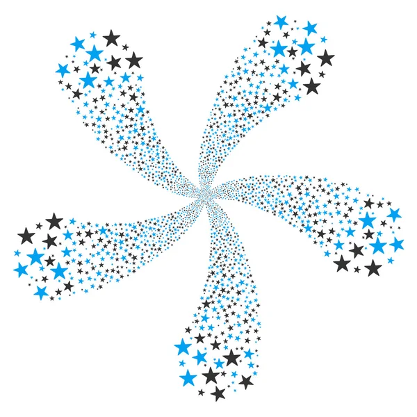 Звездный фейерверк с пятью лепестками — стоковый вектор