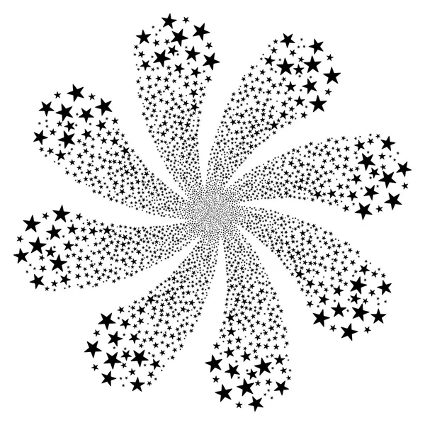 Sternsalutblume mit acht Blütenblättern — Stockvektor