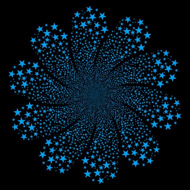 Yıldız havai fişek çiçek on yaprakları ile