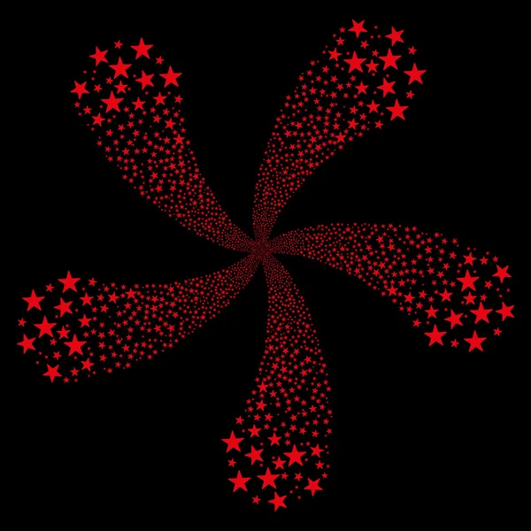Feu d'artifice étoile fleur avec cinq pétales — Photo