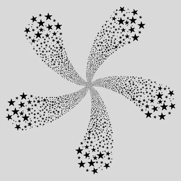 Звездный фейерверк с пятью лепестками — стоковое фото