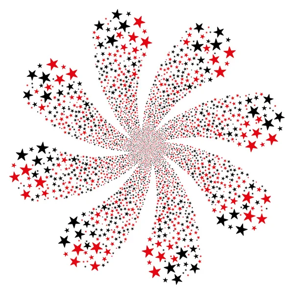 Feu d'artifice étoile fleur avec huit pétales — Photo