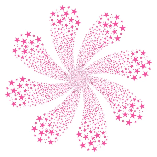 Flor de fogos de artifício estrela com oito pétalas — Fotografia de Stock