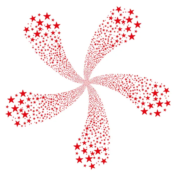 Flor de fogos de artifício estrela com cinco pétalas — Fotografia de Stock