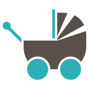 Çocuk arabası düz simgesi